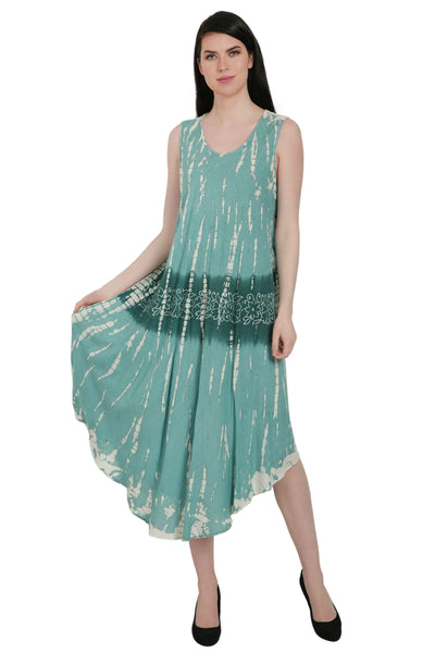 Batik Floral Tie Dye Umbrella Dress UD52-2325  - Advance Apparels Inc