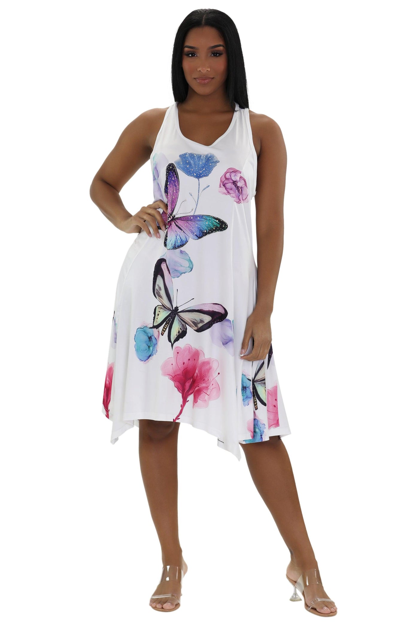Butterfly Print Dress 21237  - Advance Apparels Inc