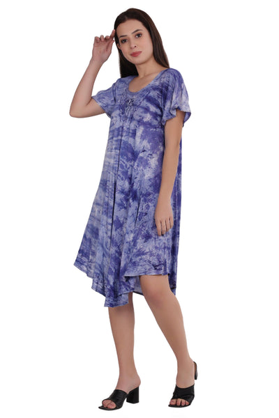Cap Sleeve Tie Dye Dress 482165-SLVD  - Advance Apparels Inc