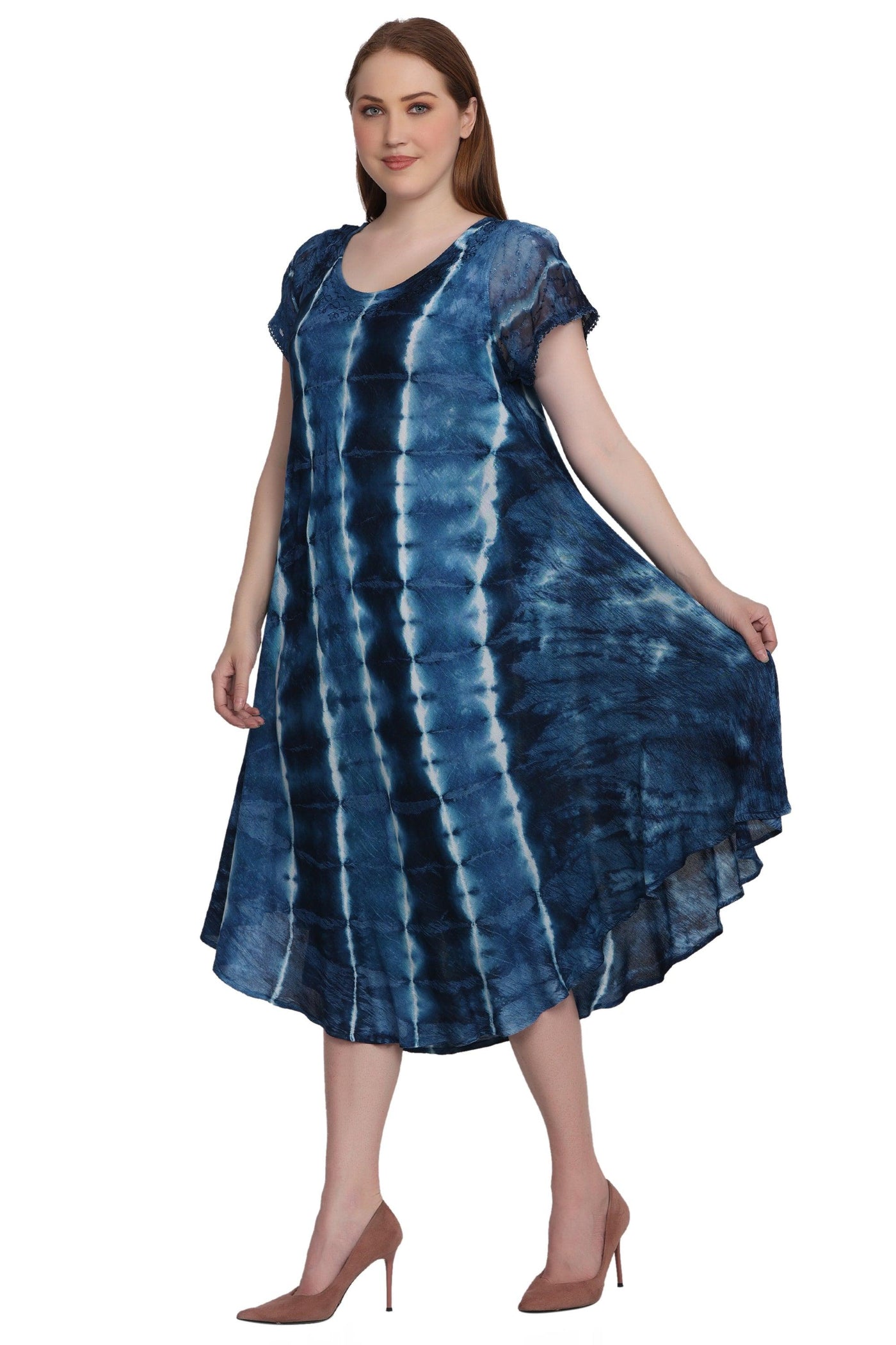 Cap Sleeve Tie Dye Dress 522185-SLV  - Advance Apparels Inc