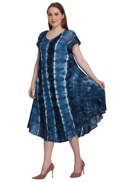 Cap Sleeve Tie Dye Dress 522185-SLV  - Advance Apparels Inc