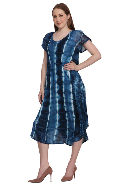 Cap Sleeve Tie Dye Dress 522185-SLV  - Advance Apparels Inc