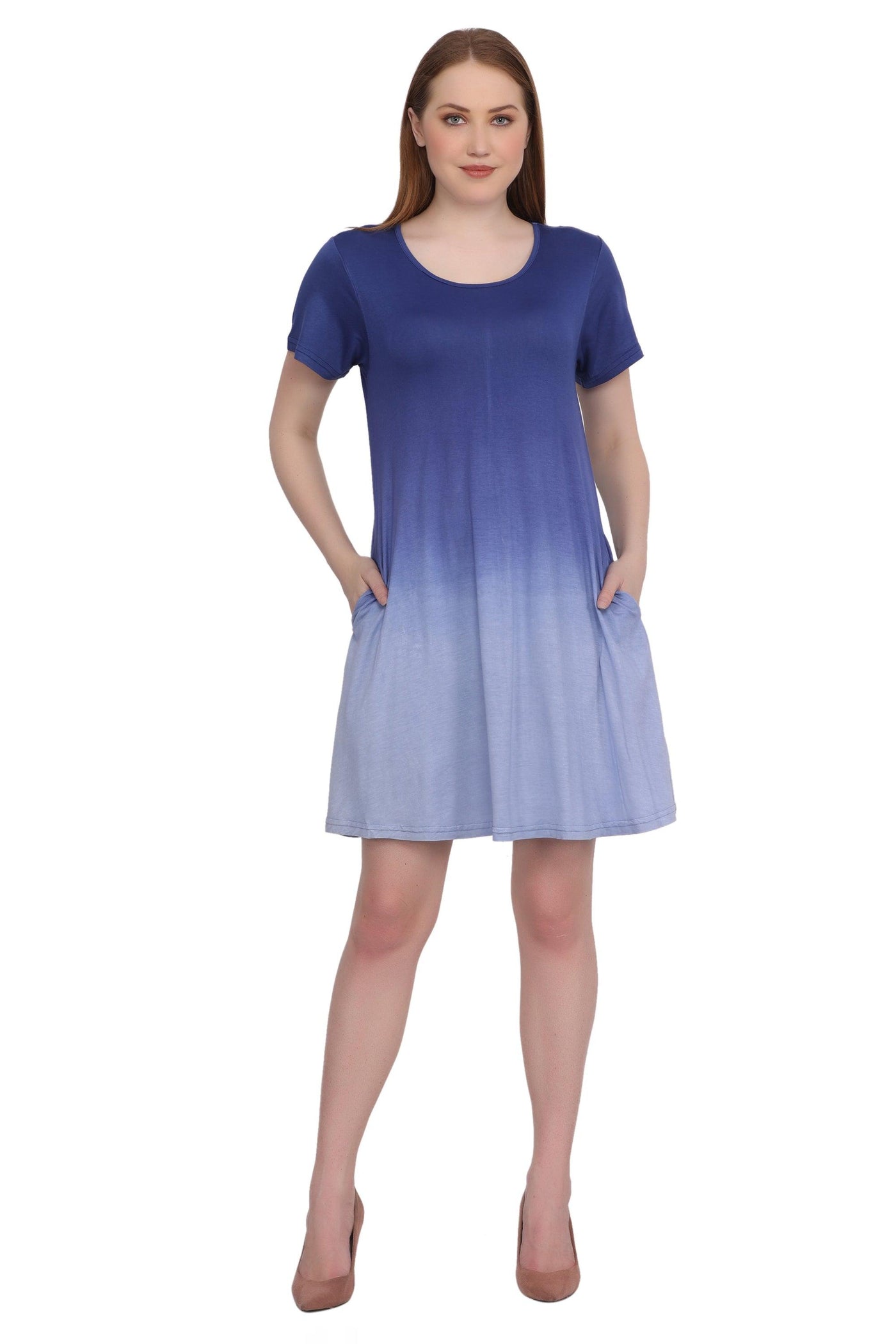 Cap Sleeve Tie Dye Ombre Dress 21460  - Advance Apparels Inc