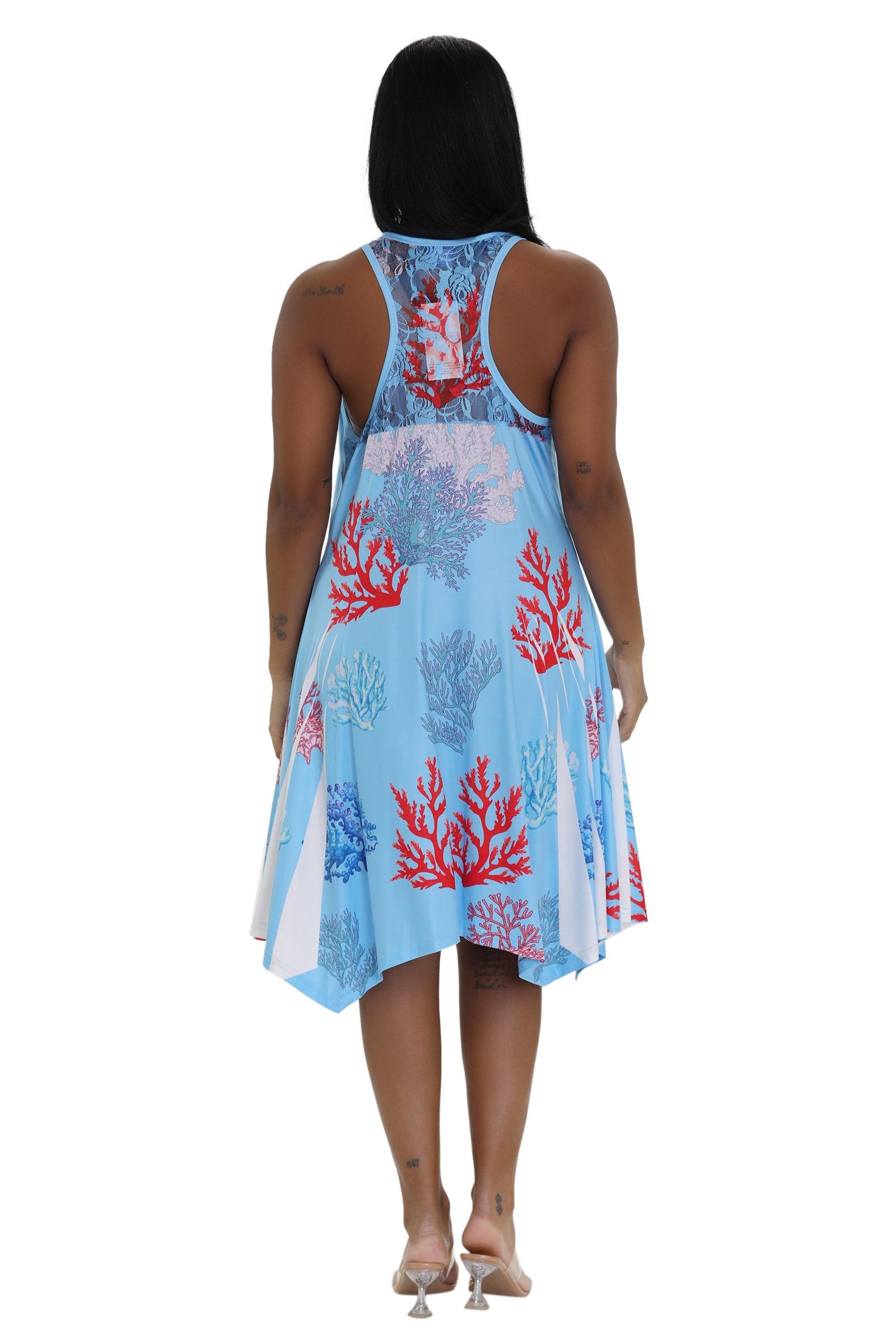 Coral Reef Print Beach Dress 21234  - Advance Apparels Inc