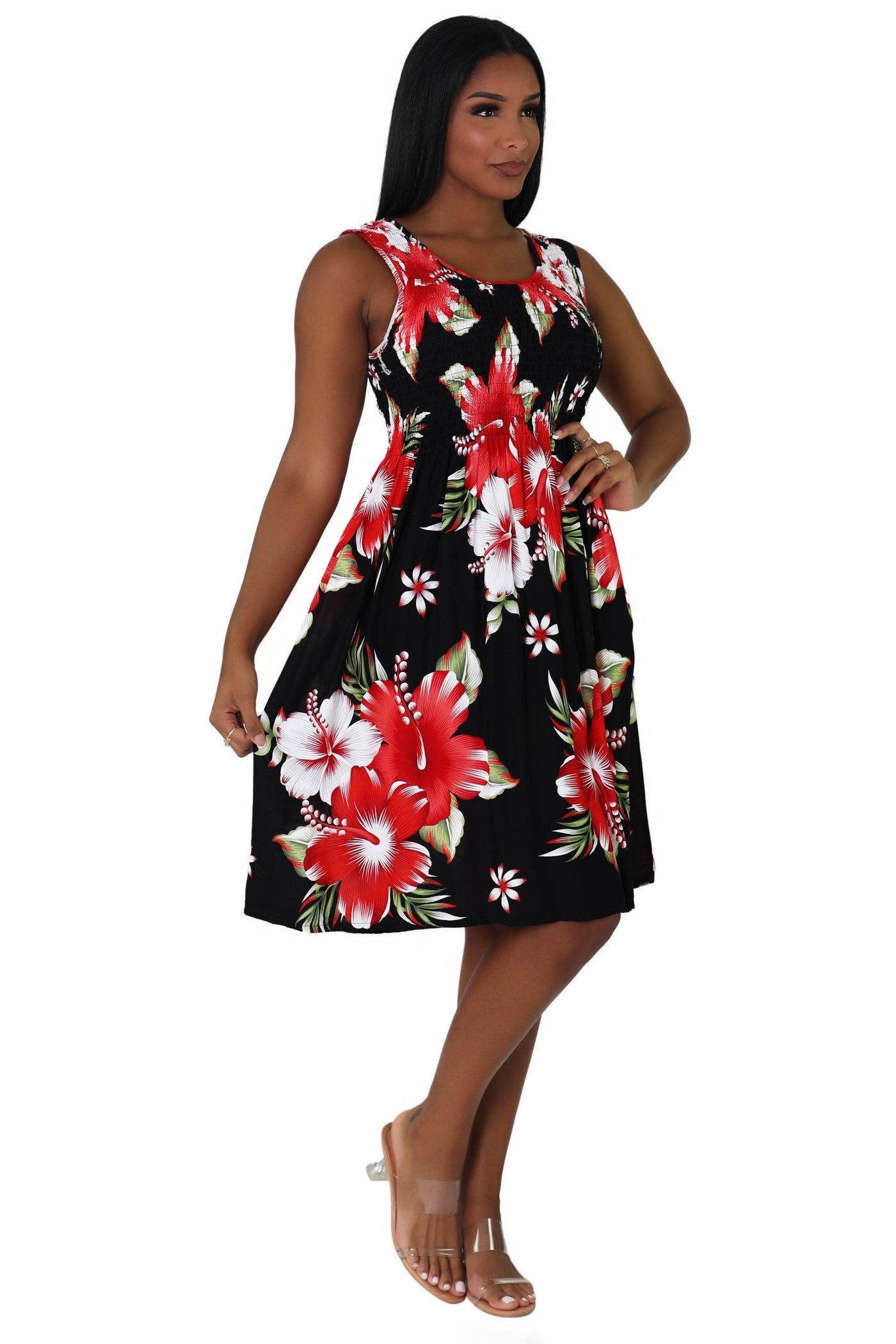 Floral Print Bali Inspired House Dress TH2094  - Advance Apparels Inc