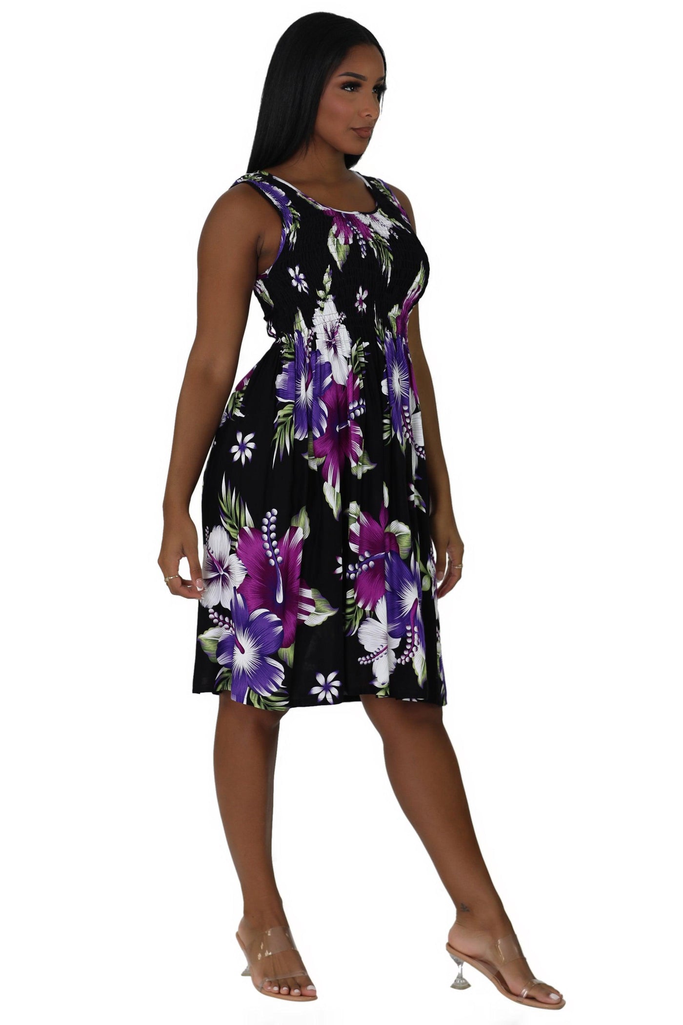 Floral Print Bali Inspired House Dress TH2094 - Advance Apparels Inc