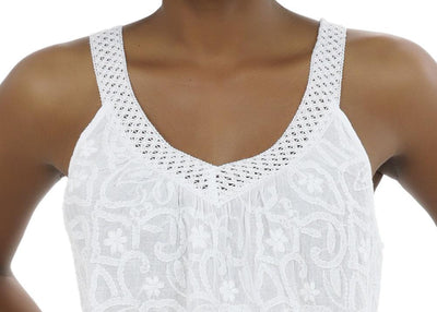Hand Embroidered White V-Neck Blouse WD-21114  - Advance Apparels Inc