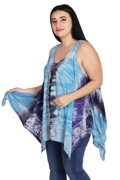 Handkerchief Bottom Tie Dye Tank 17793  - Advance Apparels Inc