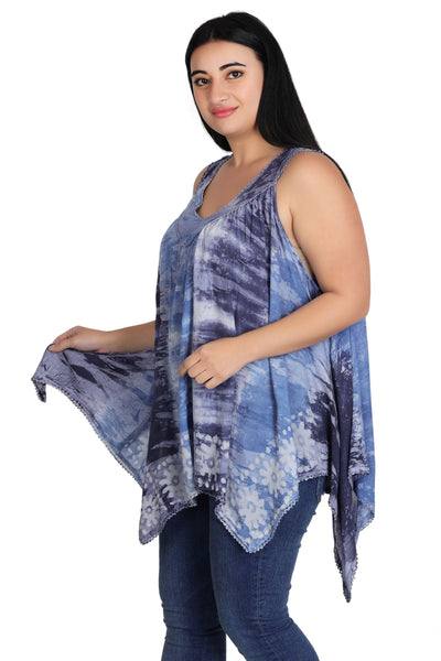 Handkerchief Bottom Tie Dye Tank 17793  - Advance Apparels Inc