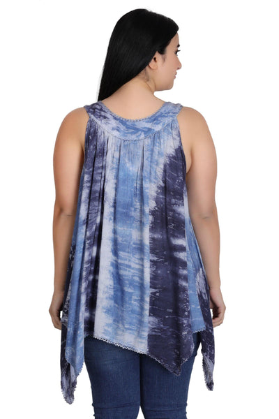 Handkerchief Bottom Tie Dye Tank 17793  - Advance Apparels Inc
