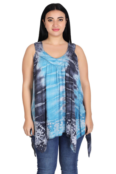 Handkerchief Bottom Tie Dye Tank 17793  - Advance Apparels Inc