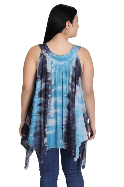 Handkerchief Bottom Tie Dye Tank 17793  - Advance Apparels Inc