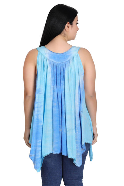 Handkerchief Bottom Tie Dye Tank 17793  - Advance Apparels Inc