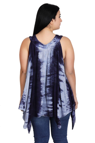 Handkerchief Bottom Tie Dye Tank 17793 - Advance Apparels Inc