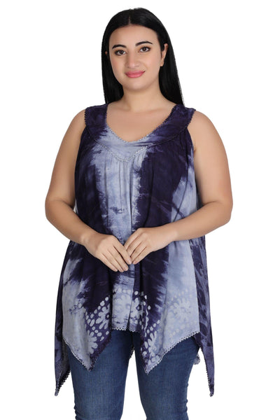 Handkerchief Bottom Tie Dye Tank 17793  - Advance Apparels Inc