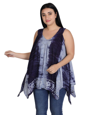 Handkerchief Bottom Tie Dye Tank 17793  - Advance Apparels Inc