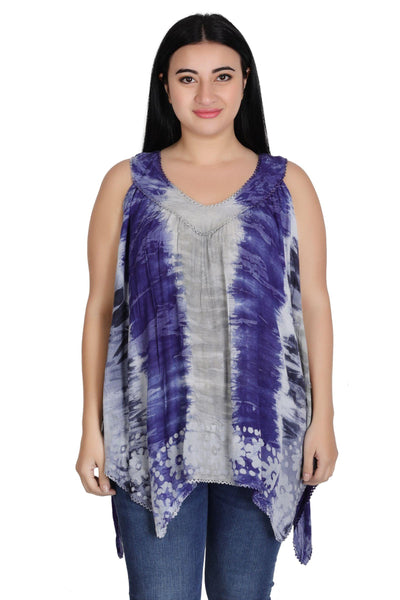 Handkerchief Bottom Tie Dye Tank 17793  - Advance Apparels Inc