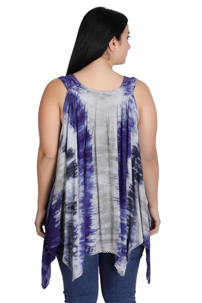 Handkerchief Bottom Tie Dye Tank 17793  - Advance Apparels Inc