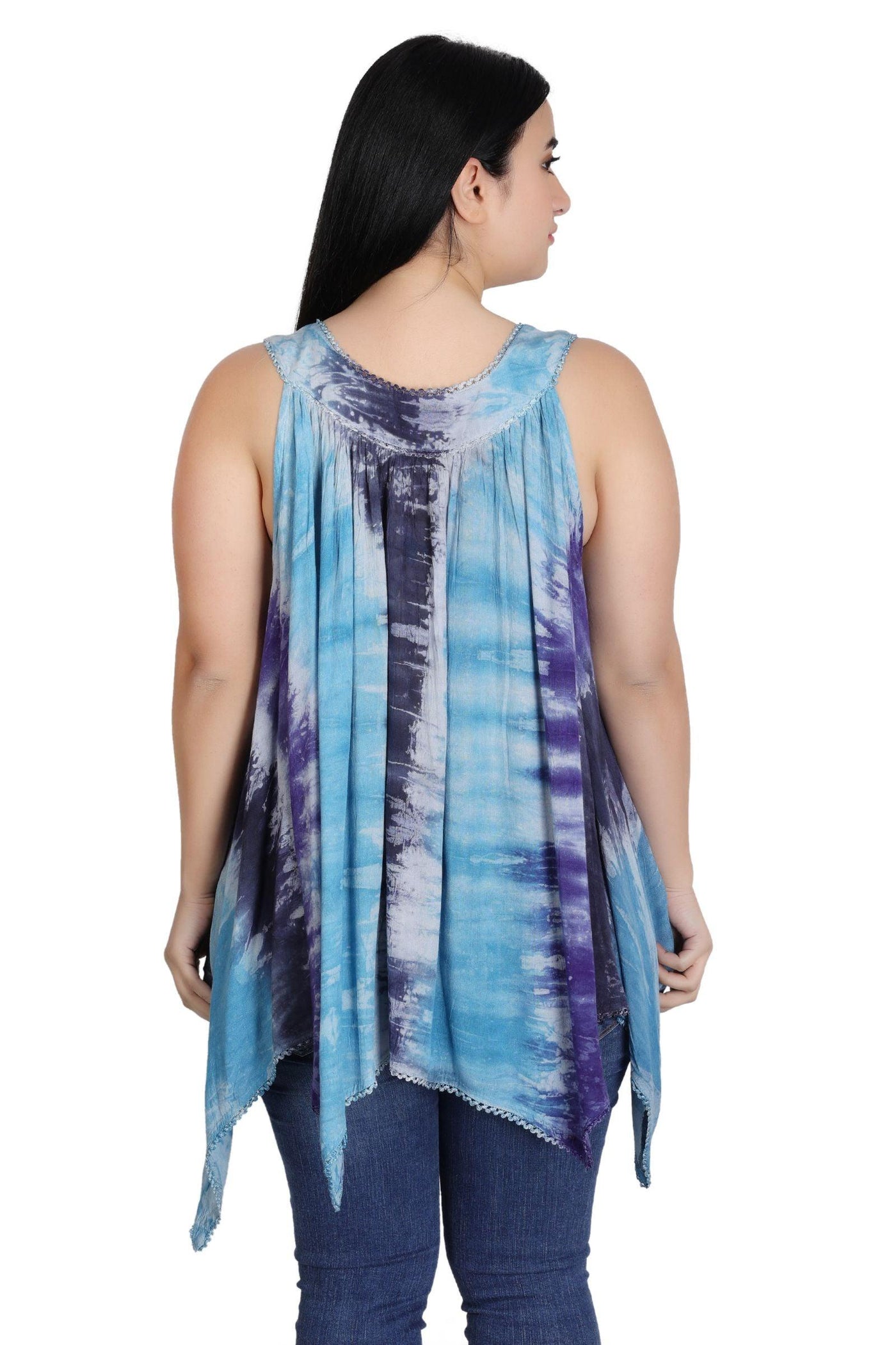 Handkerchief Bottom Tie Dye Tank 17793  - Advance Apparels Inc