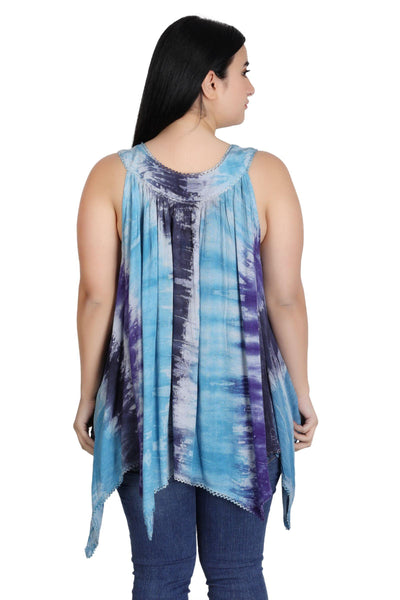 Handkerchief Bottom Tie Dye Tank 17793  - Advance Apparels Inc
