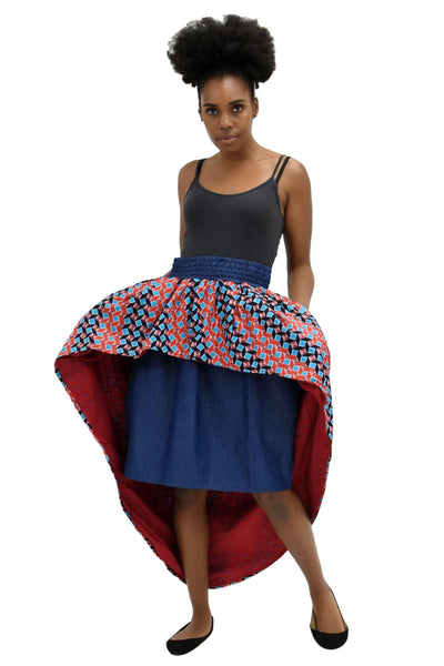 Hi-Lo Denim Maxi Skirt 17626 - Advance Apparels Inc