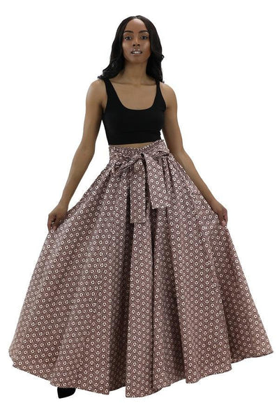 Long African Print Maxi Skirt Elastic Waist Ankara Fashion  - Advance Apparels Inc