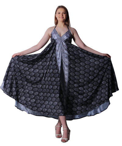 Long Silk Halter Top Dress AB23007  - Advance Apparels Inc