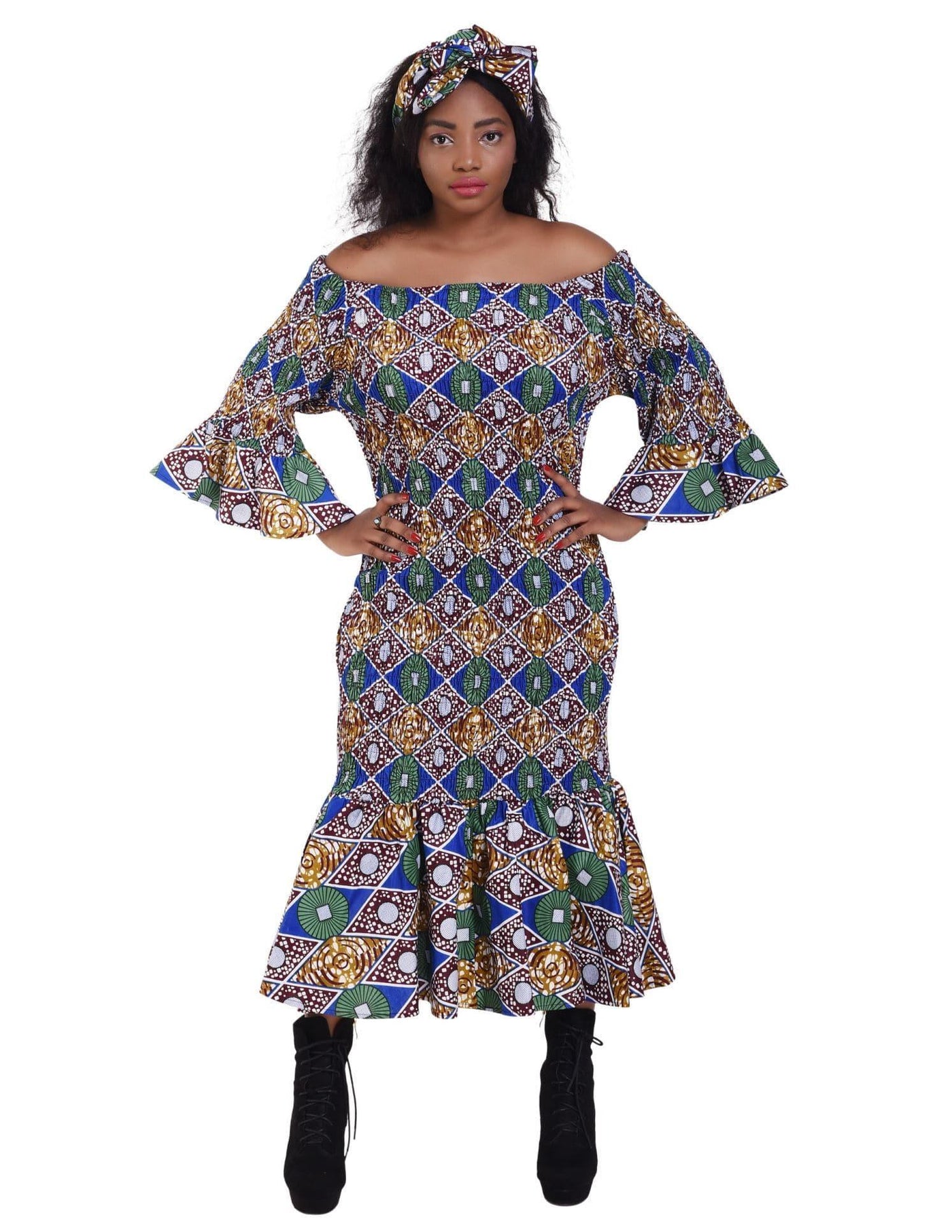 Mermaid African Print Dress 2262 - Advance Apparels Inc