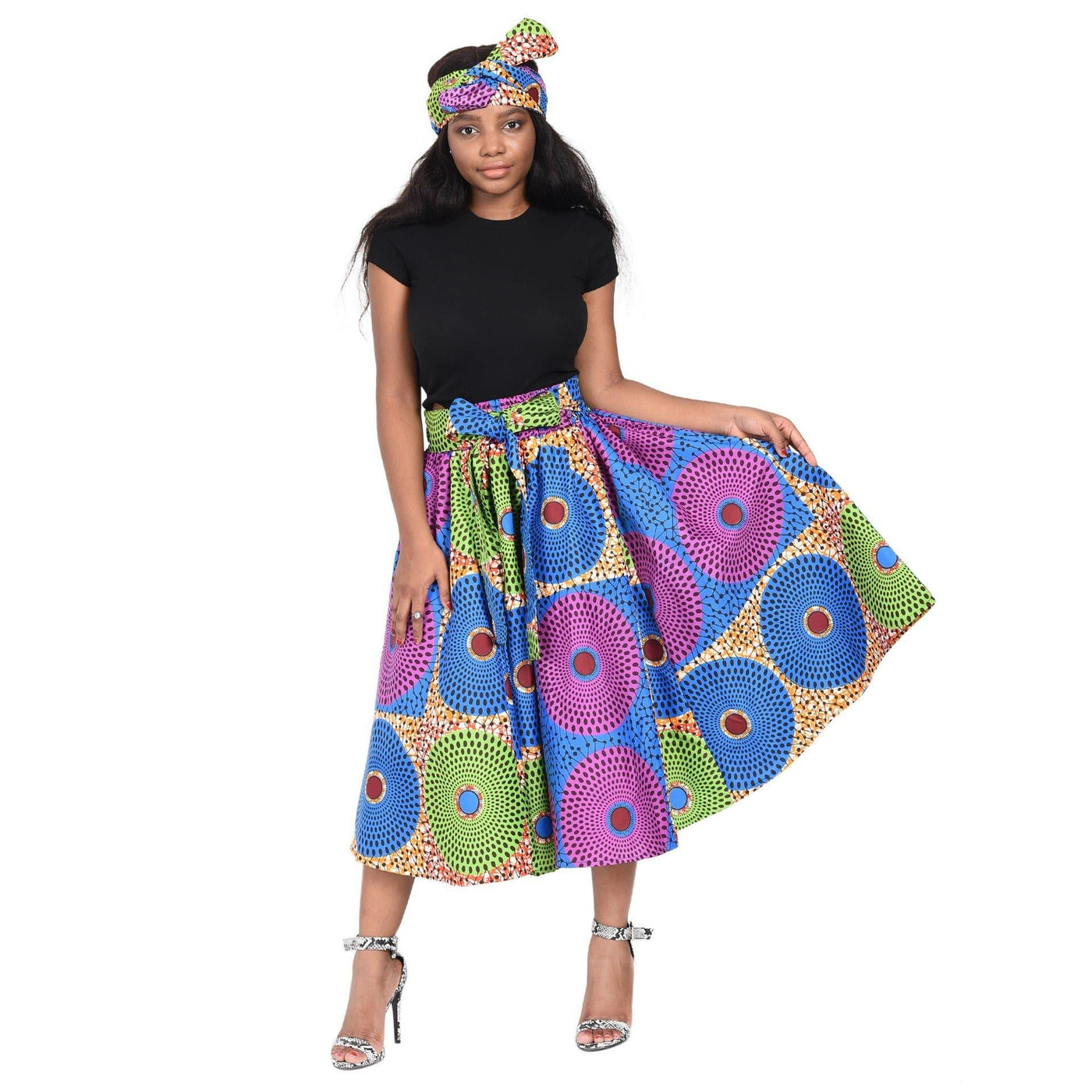 Mid-Length African Print Skirt 19421 - Advance Apparels Inc