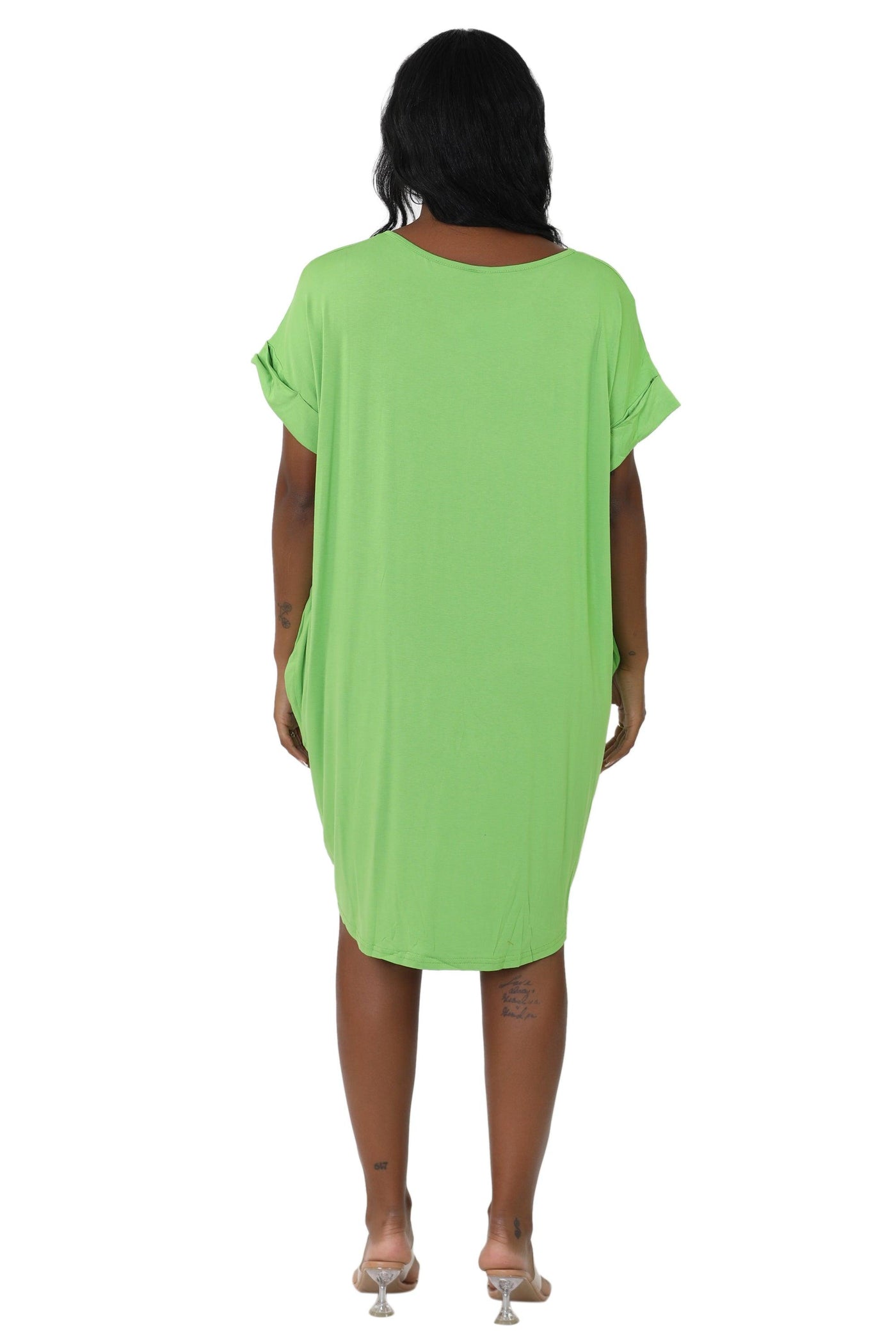 Mid-Length "Faith" Knitted Short Sleeve Dress 5555  - Advance Apparels Inc