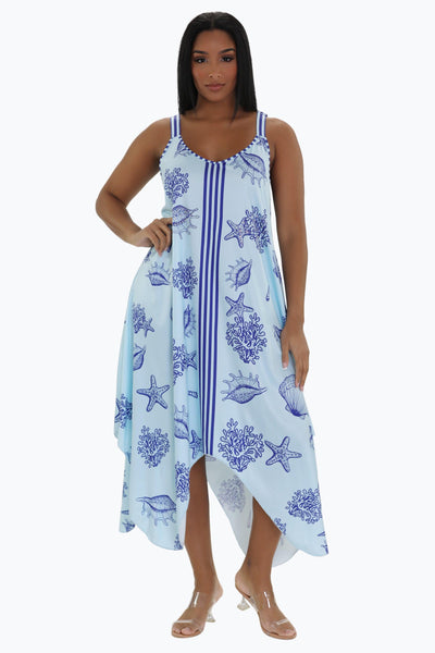 Nautical Beach Print Dress 21244 (Adjustable Straps)  - Advance Apparels Inc