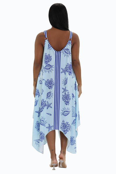 Nautical Beach Print Dress 21244 (Adjustable Straps)  - Advance Apparels Inc
