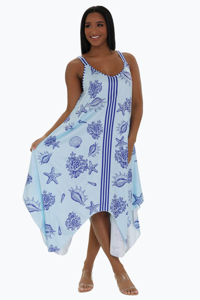 Nautical Beach Print Dress 21244 (Adjustable Straps)  - Advance Apparels Inc