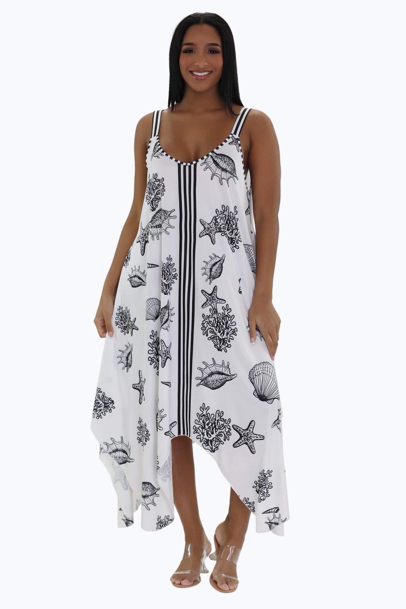 Nautical Beach Print Dress 21244 (Adjustable Straps)  - Advance Apparels Inc