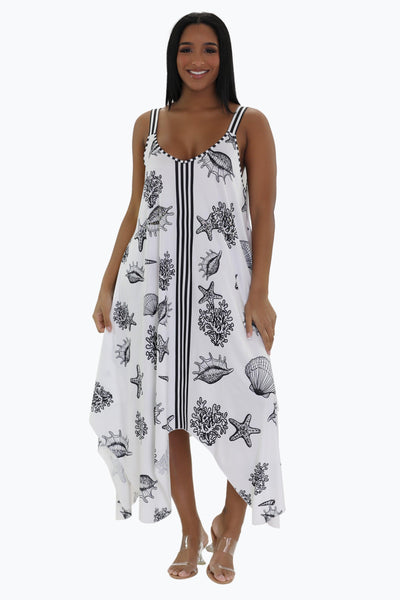 Nautical Beach Print Dress 21244 (Adjustable Straps)  - Advance Apparels Inc