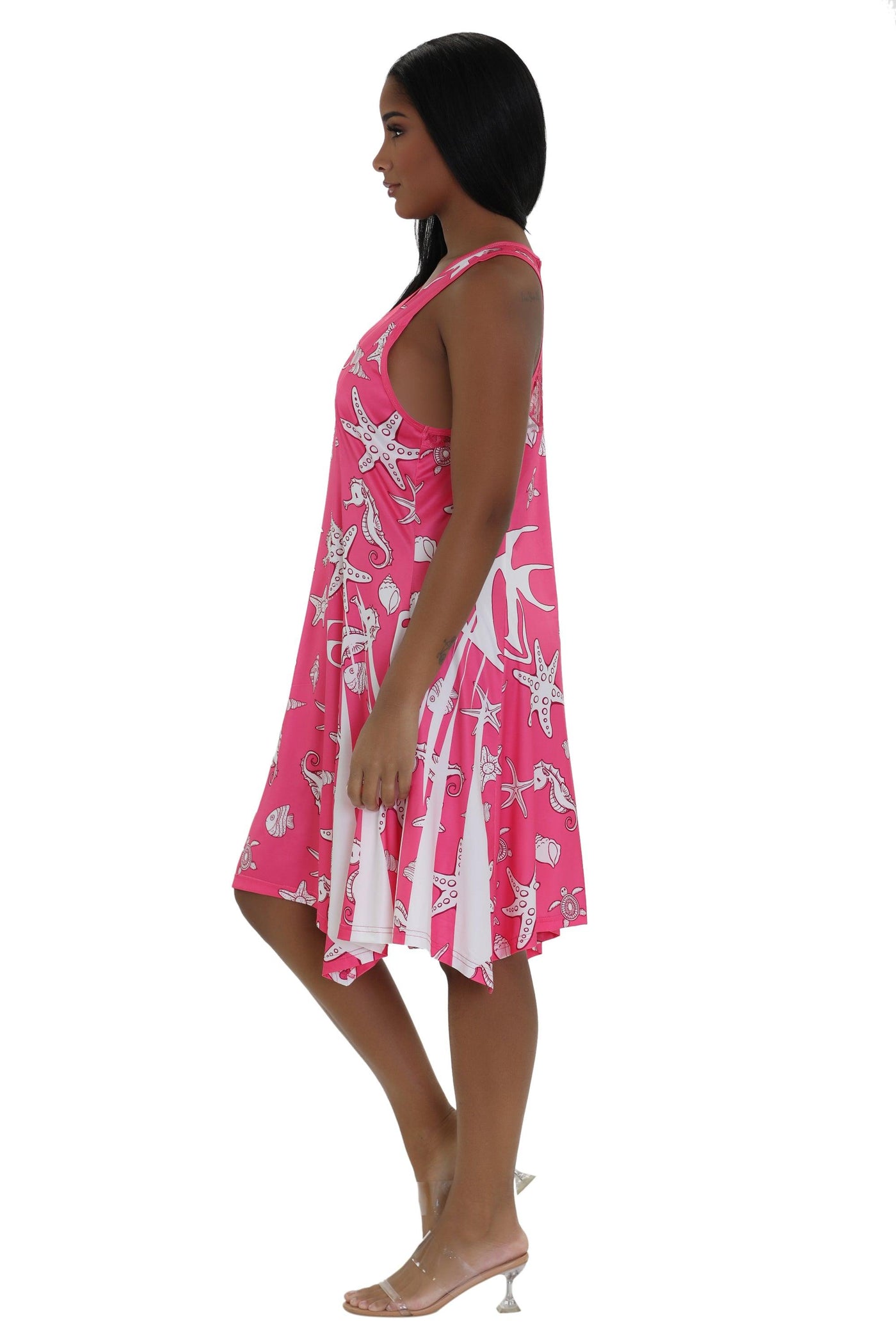 Nautical Print Beach Dress 21223  - Advance Apparels Inc