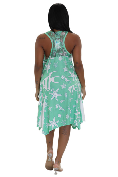 Nautical Print Beach Dress 21223  - Advance Apparels Inc