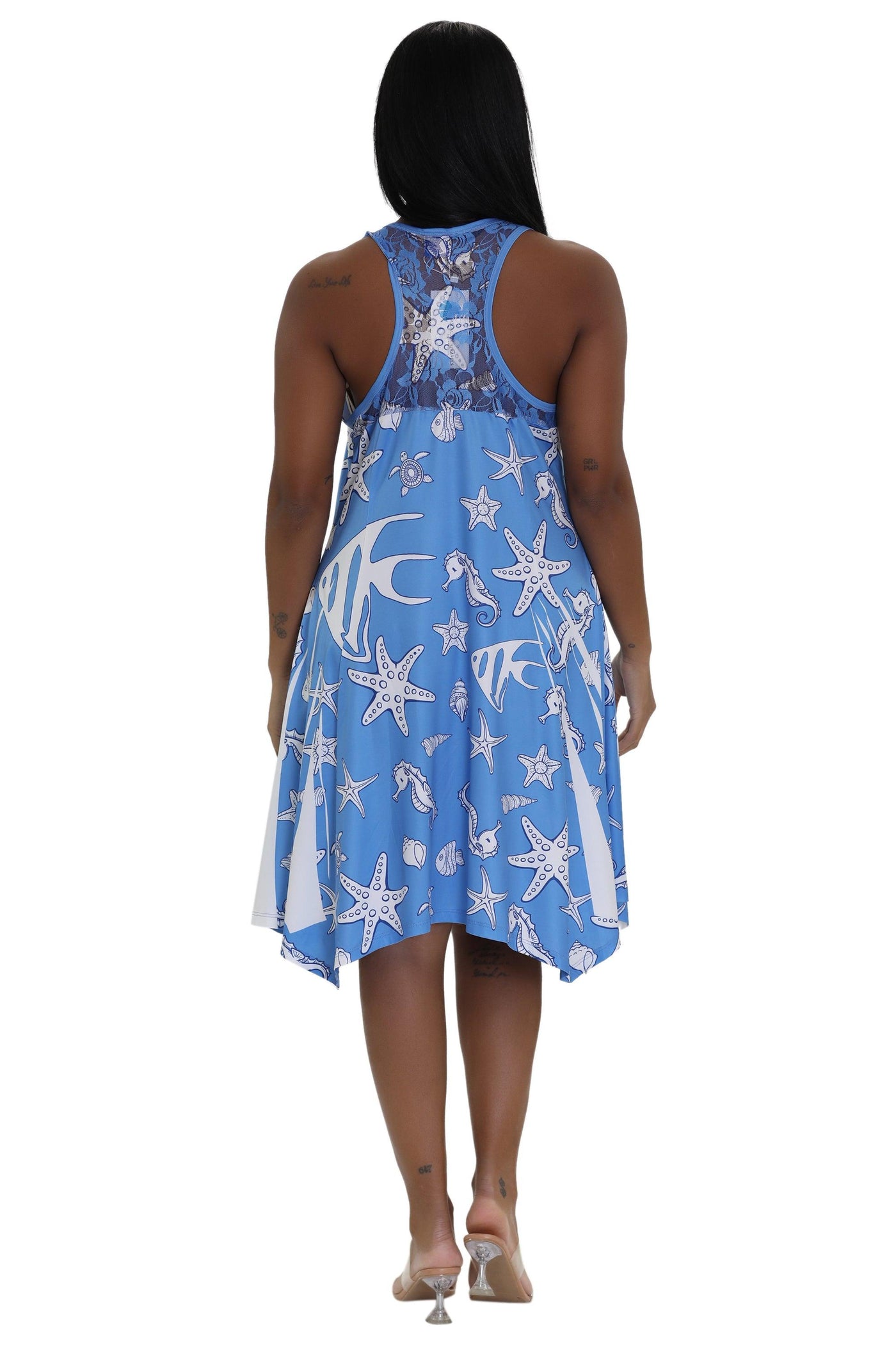 Nautical Print Beach Dress 21223  - Advance Apparels Inc