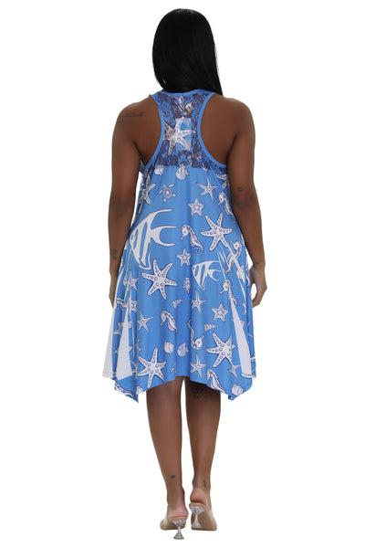 Nautical Print Beach Dress 21223  - Advance Apparels Inc