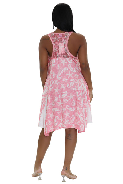 Nautical Print Beach Dress 21232  - Advance Apparels Inc