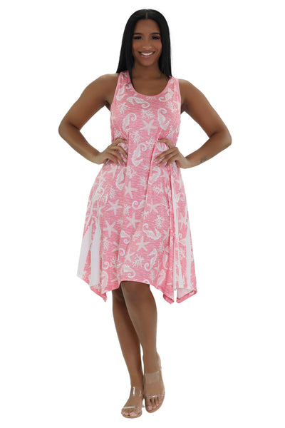 Nautical Print Beach Dress 21232  - Advance Apparels Inc