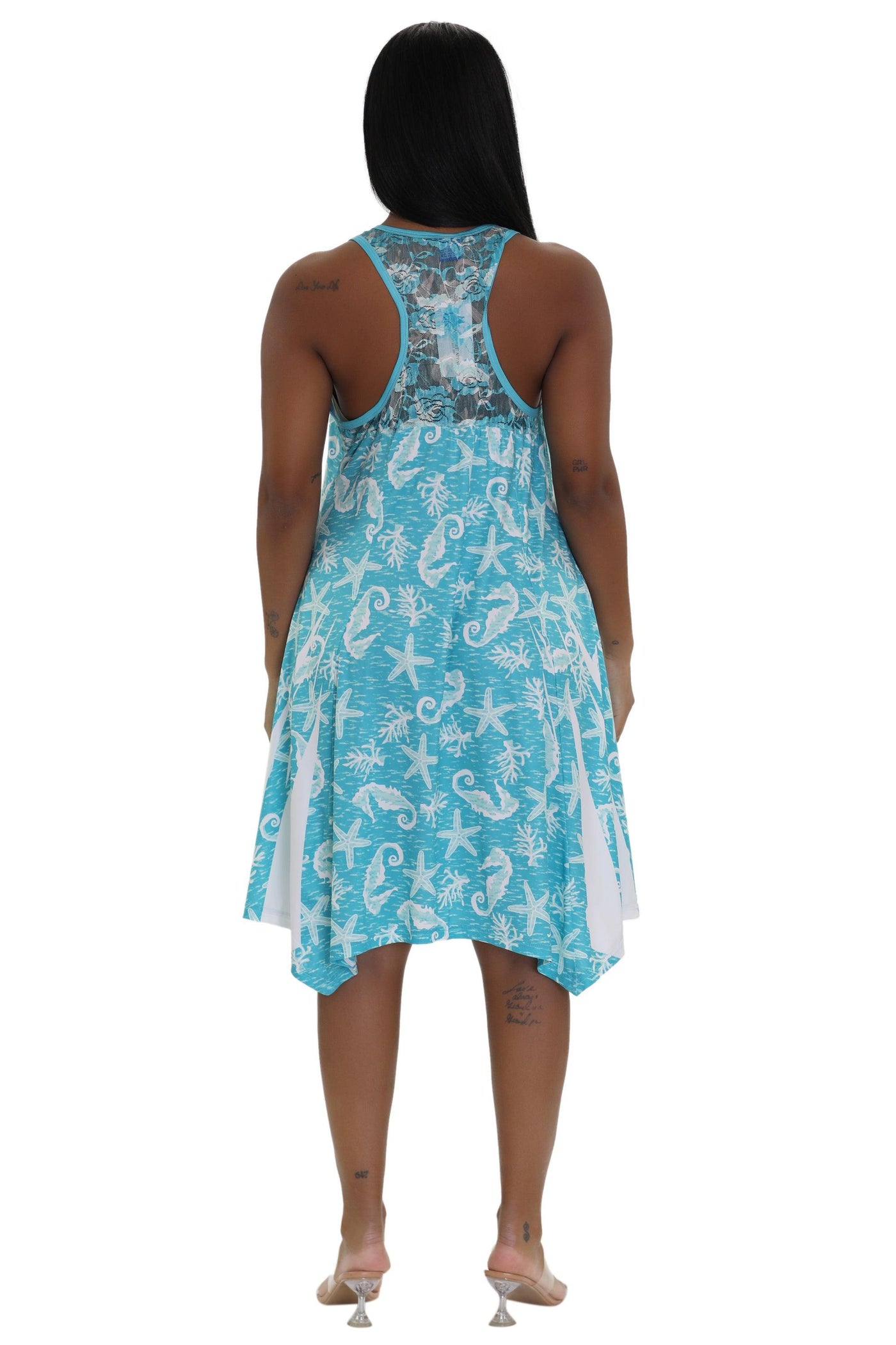 Nautical Print Beach Dress 21232  - Advance Apparels Inc