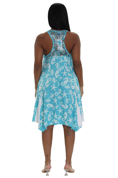 Nautical Print Beach Dress 21232  - Advance Apparels Inc