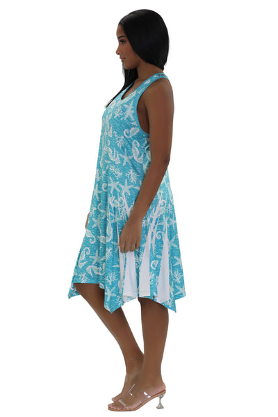 Nautical Print Beach Dress 21232  - Advance Apparels Inc