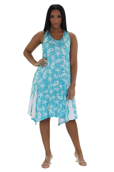 Nautical Print Beach Dress 21232  - Advance Apparels Inc