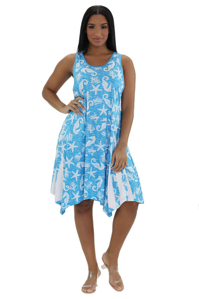 Nautical Print Beach Dress 21232  - Advance Apparels Inc