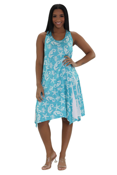 Nautical Print Beach Dress 21232  - Advance Apparels Inc