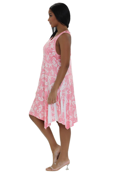 Nautical Print Beach Dress 21232  - Advance Apparels Inc