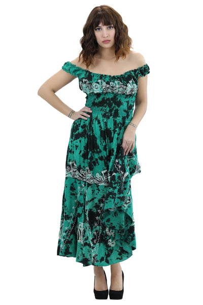 Off Shoulder Batik Print Dress 1429  - Advance Apparels Inc