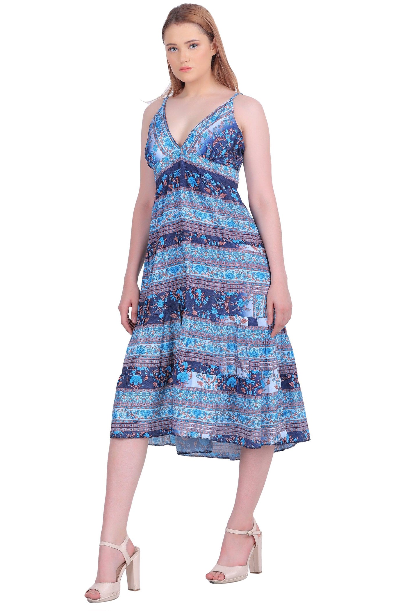 Open Back Silk Dress AB-27009  - Advance Apparels Inc
